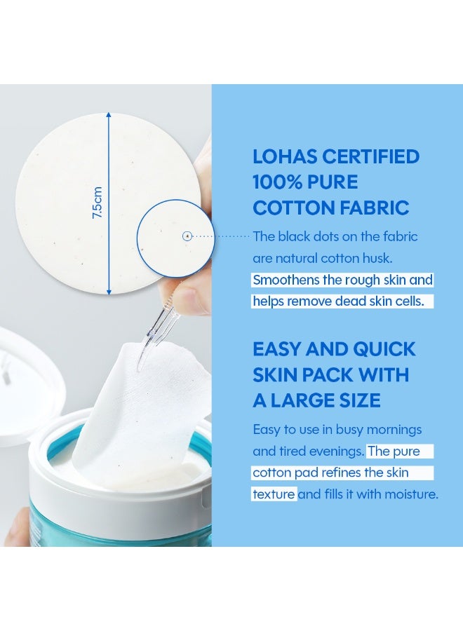 TENZERO Moisture Collagen Toner Pad 160g (70 Pads) - Anti-Aging Face Mask & Hydrating Toner with Hydrolyzed Collagen & Cica - Premium Korean Cotton Pads for Elasticity, Wrinkle Care & Skin Glow - Image 5